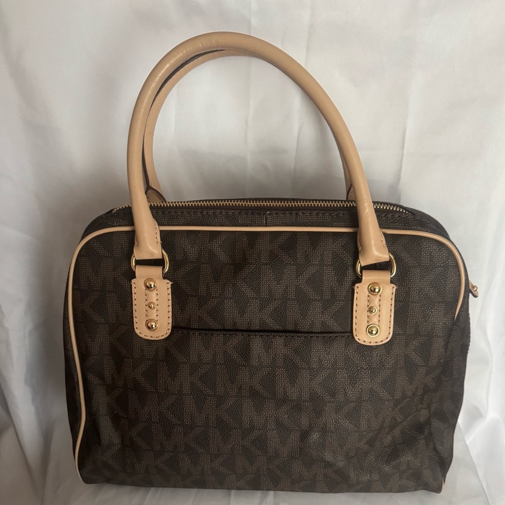 Michael Kors Brown and Tan Satchel with Elegant Leather
 Like New
